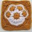 Crochet Paw Print Granny Square