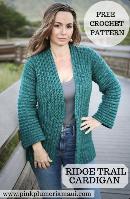 Ridge Trail Cardigan FREE CROCHET PATTERN — All Crochet Ideas