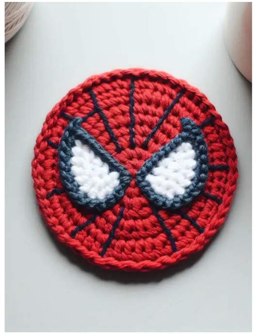 Crochet Spider-Man Coaster Crochet Spider-Man Coaster