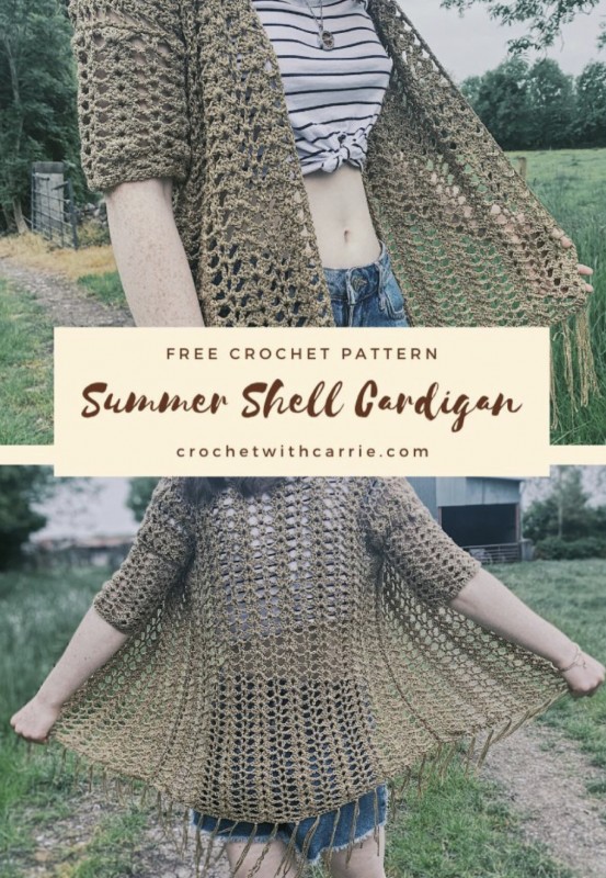 Crochet Shell Boho Cardigan – FREE CROCHET PATTERN — All Crochet Ideas