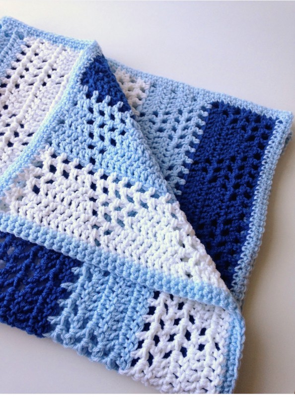 Triangles & Stripes Baby Blanket FREE CROCHET PATTERN — All Crochet Ideas