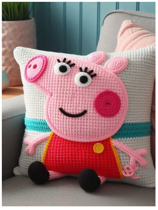 Crochet Peppa Pig Pillow Crochet Peppa Pig Pillow