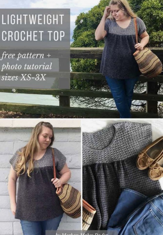 Lightweight Crochet Top With Cap Sleeves FREE CROCHET PATTERN — All