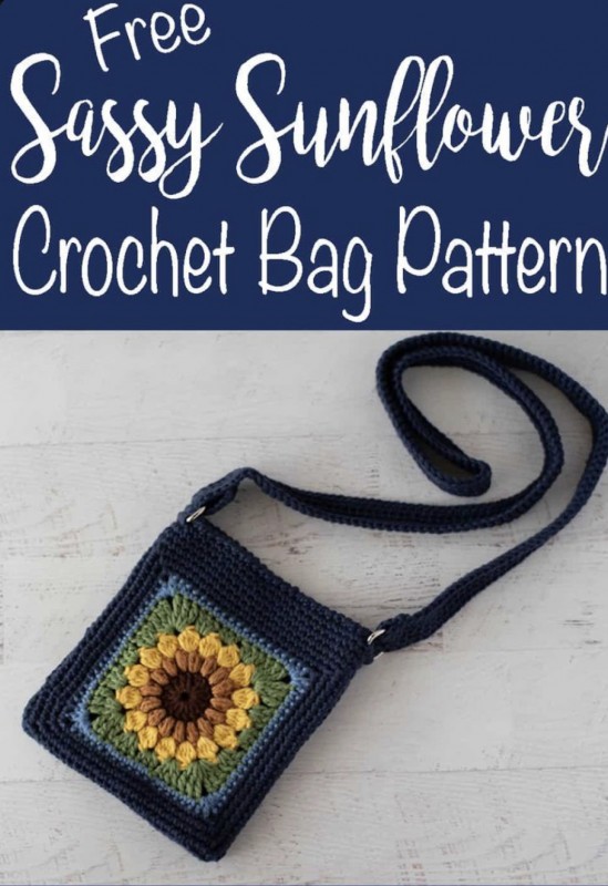 Sassy Sunflower Crochet Crossbody Bag – FREE CROCHET PATTERN — All ...
