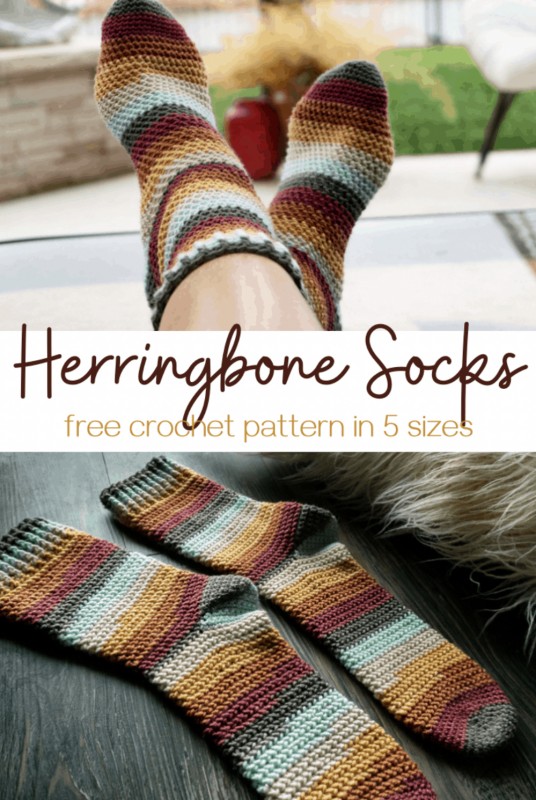 Crochet the Herringbone Socks – FREE CROCHET PATTERN — All Crochet Ideas