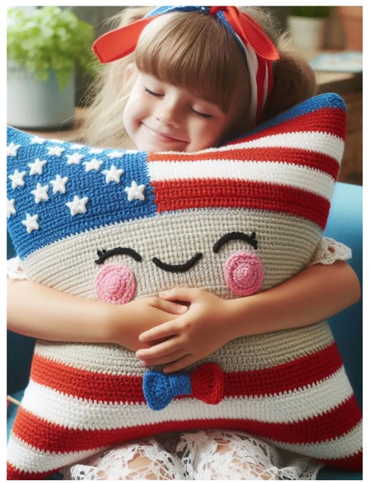 Crochet Patriotic Pillow Crochet Patriotic Pillow