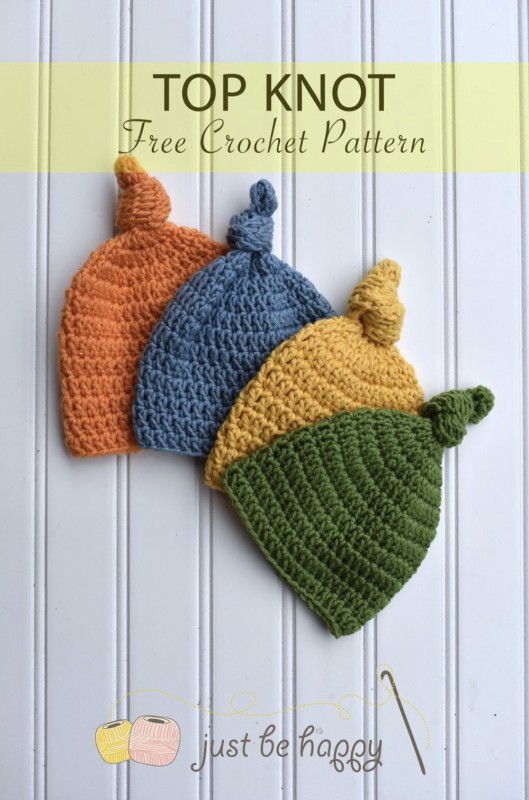Super Easy Top Knot Hat For Babies FREE CROCHET PATTERN — All Crochet