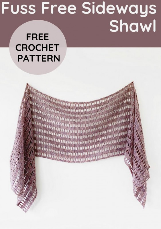 Fuss Free Sideways Shawl — All Crochet Ideas