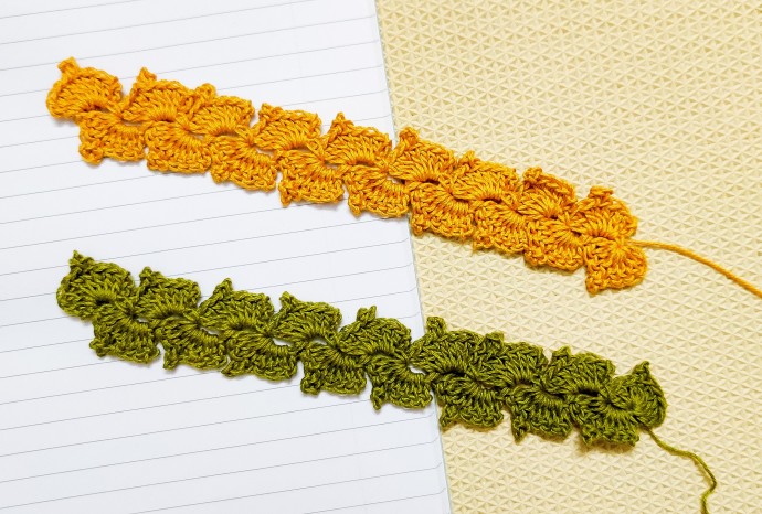 Leaf Bunch Crochet Bookmark