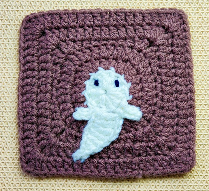 Boo The Crochet Ghost Solid Granny Square Boo The Crochet Ghost Solid Granny Square