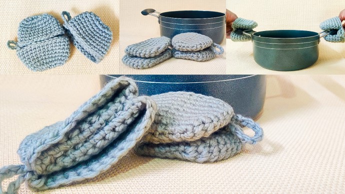 Crochet Potholder Pinch Mitts