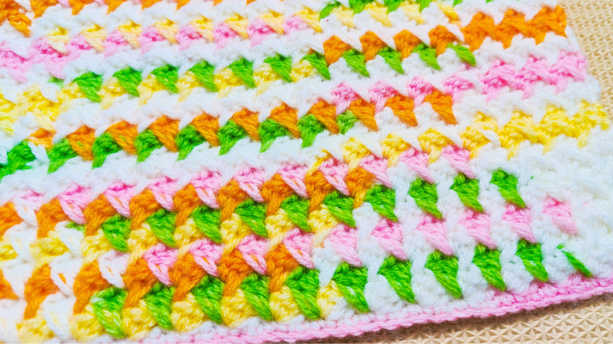 Easy Crochet Blanket Pattern with Variegated Yarn